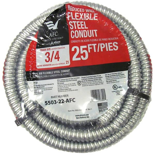 AFC CABLE SYSTEMS 6203-22-00 0 3/4 x 25 Sealtite Computer Blue Metal Wire Conduit 