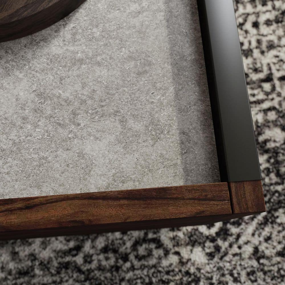 Manhattan Gate Square Rich Walnut Coffee Table with Storage