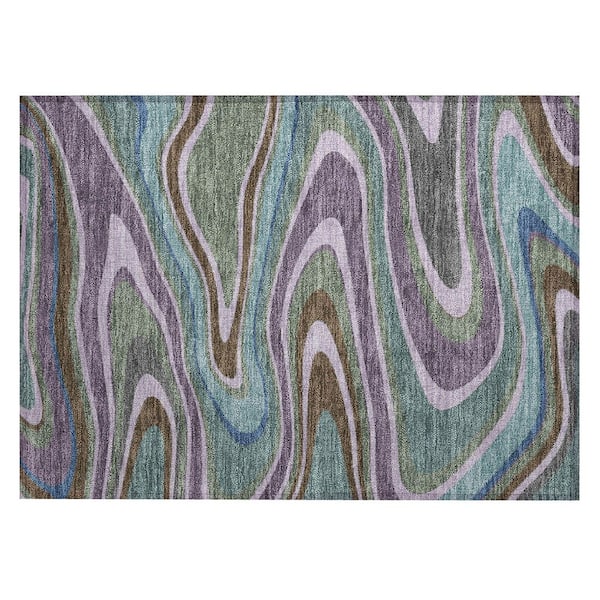 Chantille Machine Washable Indoor/Outdoor Abstract ACN2494 Purple 2 ft. x 3 ft. Accent Rug