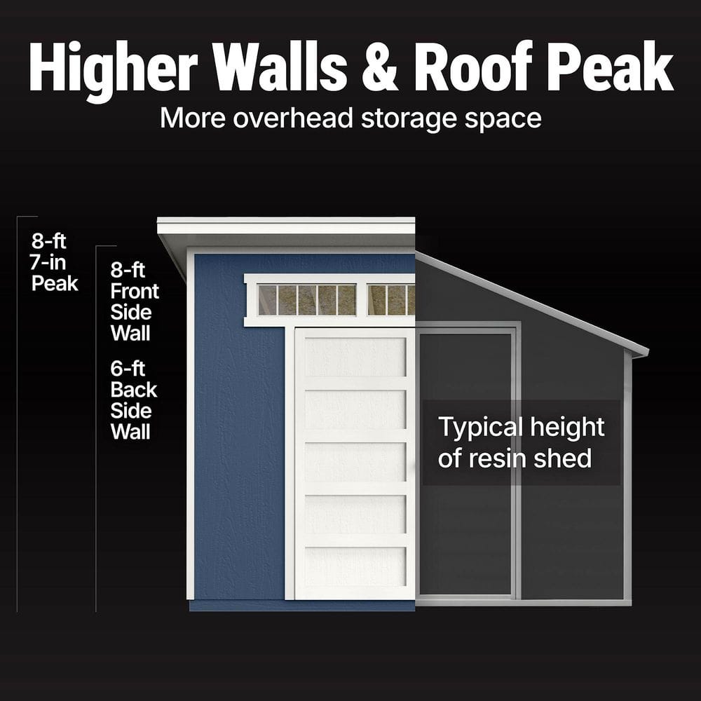 Olympia 10x7.5 Beige Wood Storage Shed with Double Doors
