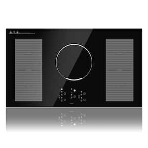 36 in. 5-Elements Ceramic Induction Cooktop in Black with Multi-Zone and 9-Heating Levels (240V/10800W)