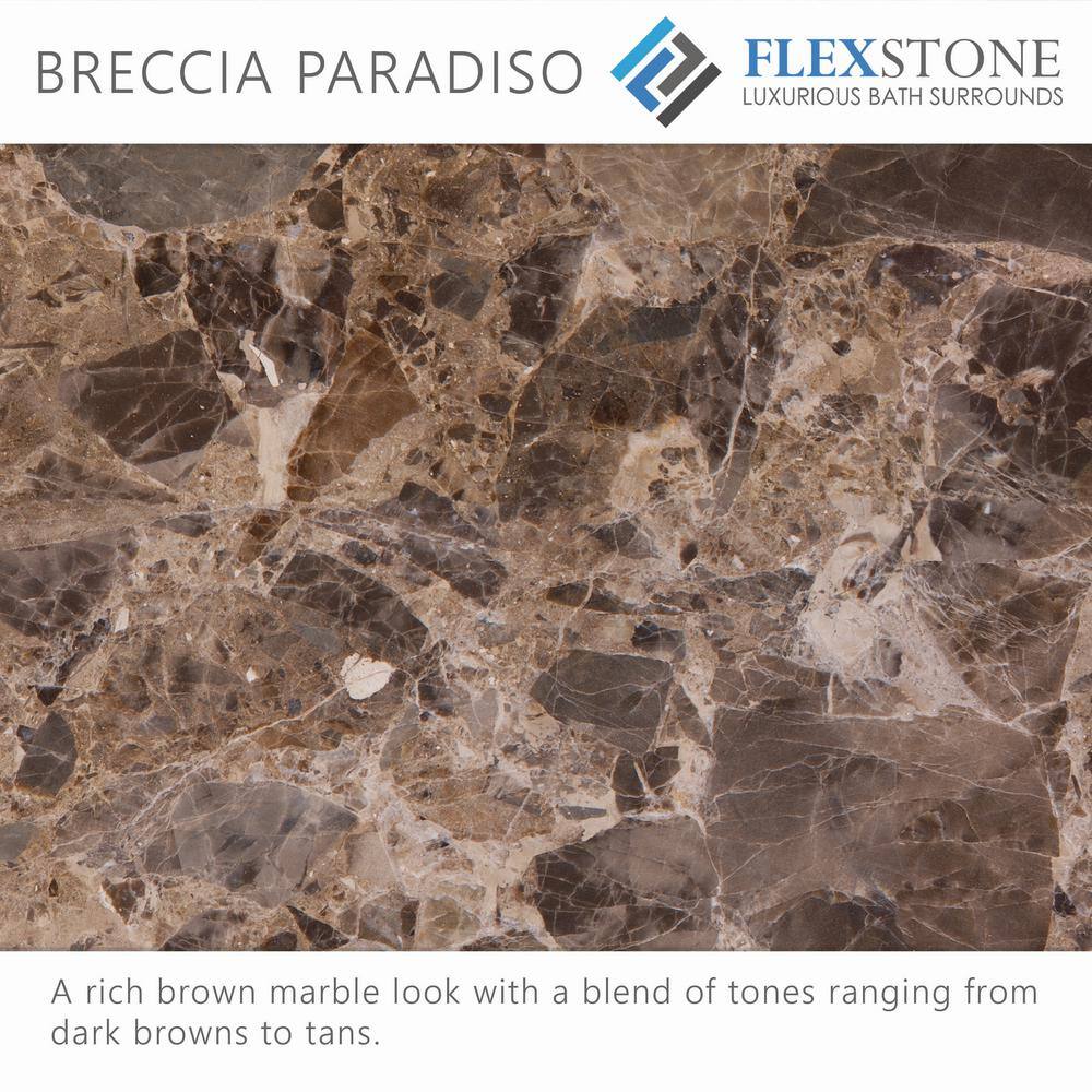 Breccia Paradiso 36" Square Composite Shower Base with Center Drain