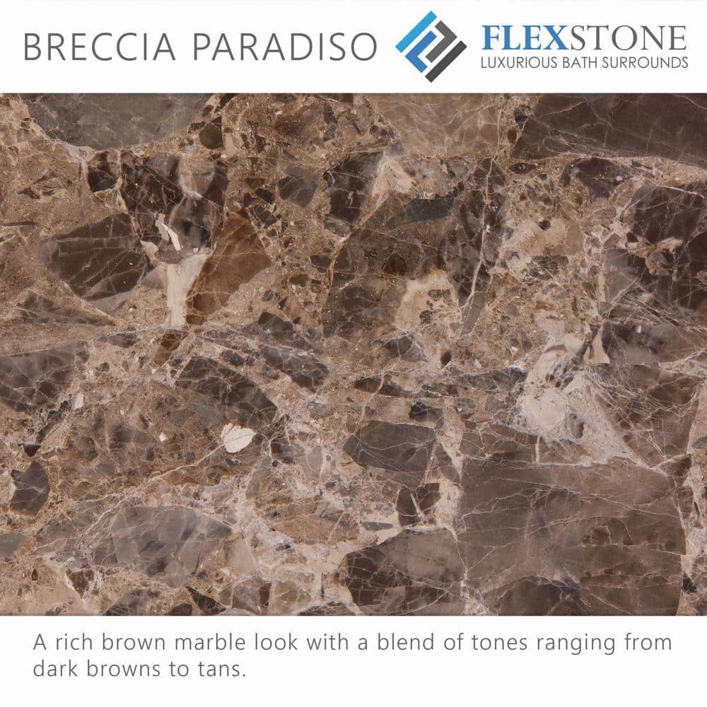 Breccia Paradiso 60" x 36" Stone-Look Single Threshold Shower Base