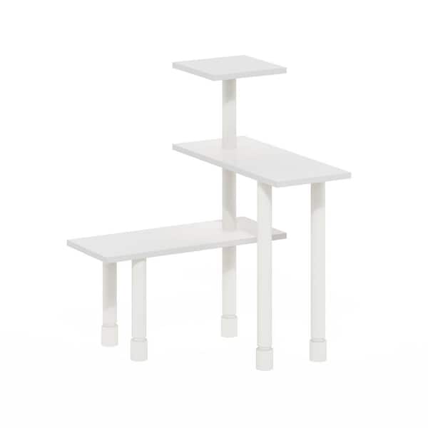 Furinno Turn-N-Tube 3-Shelf White/White Multipurpose Corner Countertop Organizer Shelf