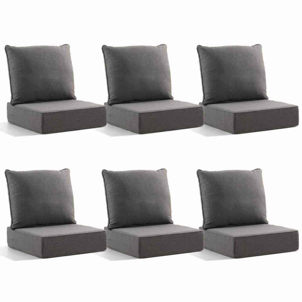 Duraolex 22in. W x 24in. D x 6in. Thick 12-Piece Deep Seating Outdoor Lounge Chair Olefin Cushion, Dark Gray price history on PriceWatchPro