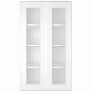 24 in. W X 12 in. D X 42 in. H in Shaker White Plywood Ready to Assemble Wall Kitchen Cabinet with 2-Doors 3-Shelves