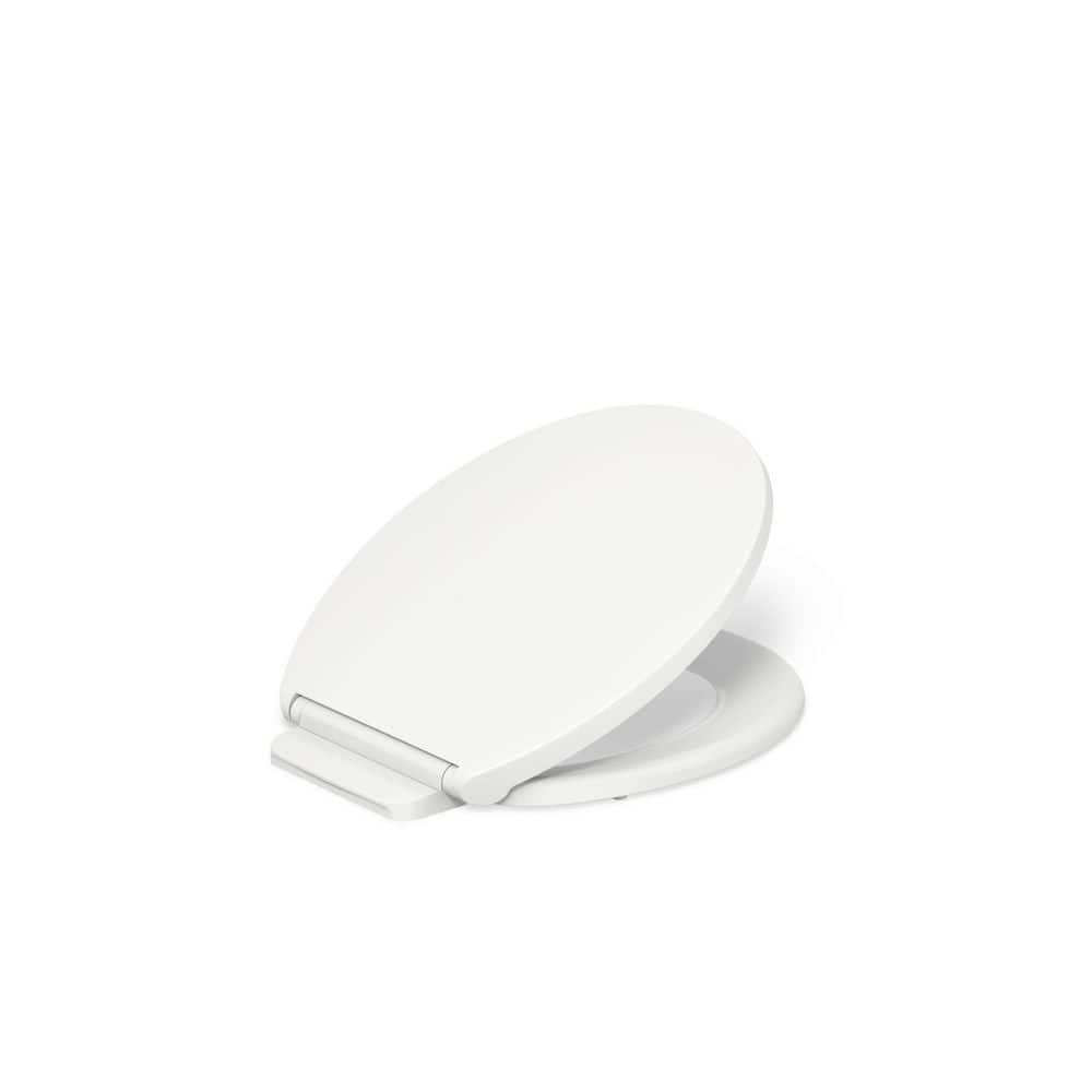 KOHLER Glissade Round ReadyLatch Quiet-Close Toilet Seat in White