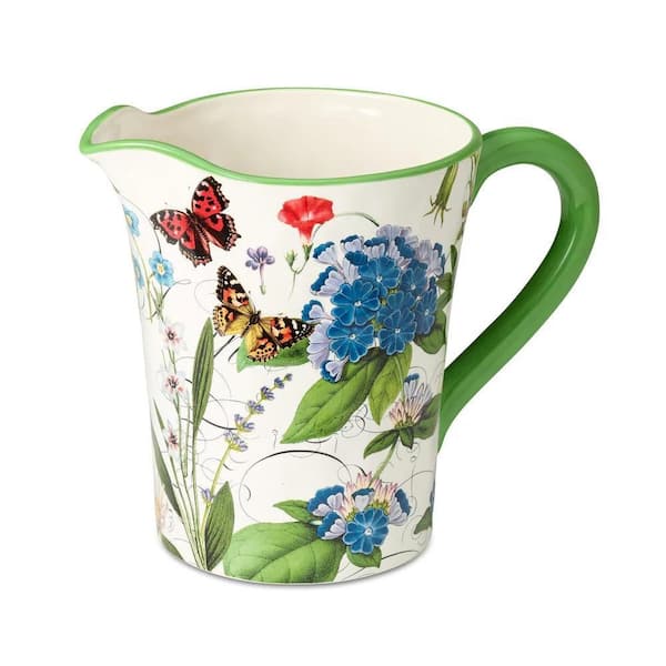 96 fl. oz. Multi-Colored Ceramic Greenhouse Pitcher