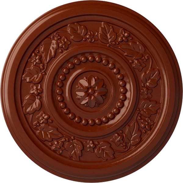 Ekena Millwork 16-1/8 in. x 5/8 in. Marseille Urethane Ceiling Medallion (Fits Canopies upto 4-1/4 in.), Firebrick