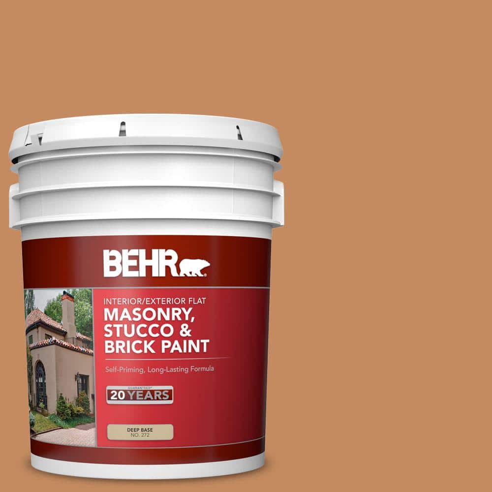 5 gal. #PPU3-13 Glazed Ginger Flat Interior/Exterior Masonry, Stucco and Br