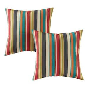 Sunset Stripe Square Outdoor Throw Pillow (2-Pack)