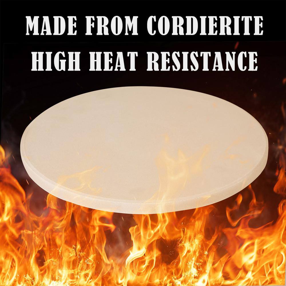 Royal Gourmet 14" Round Cordierite Pizza Stone for Oven and Grill