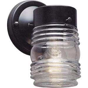 1-Light Black Outdoor Wall Mount Sconce