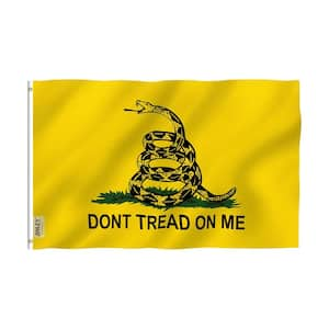 3 ft. x 5 ft. Don't Tread on Me Flag - Durable Polyester, Vivid Colors, Double Stitched, Brass Grommets, Yellow