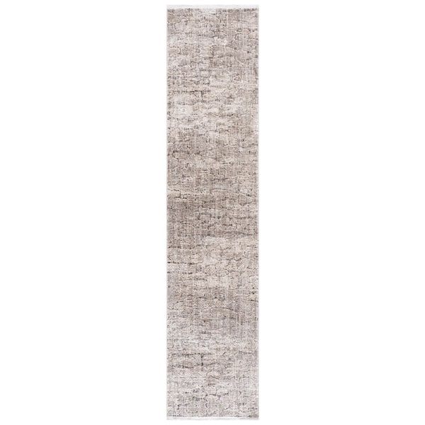 Garnet 2 ft. x 10 ft. Gray/Ivory Abstract Runner Rug