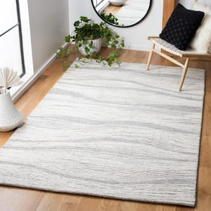Metro Gray/Ivory 6 ft. x 9 ft. Abstract Waves Area Rug
