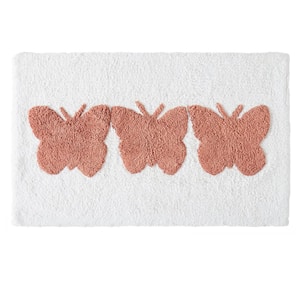 Butterfly Trio 20 in. x 32 in. Multi-Colored Novelty Cotton Rectangular Bath Mat