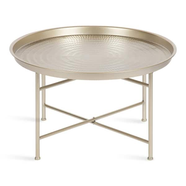 Kate and Laurel Mahdavi Silver 15.50 in. Round Metal Coffee Table