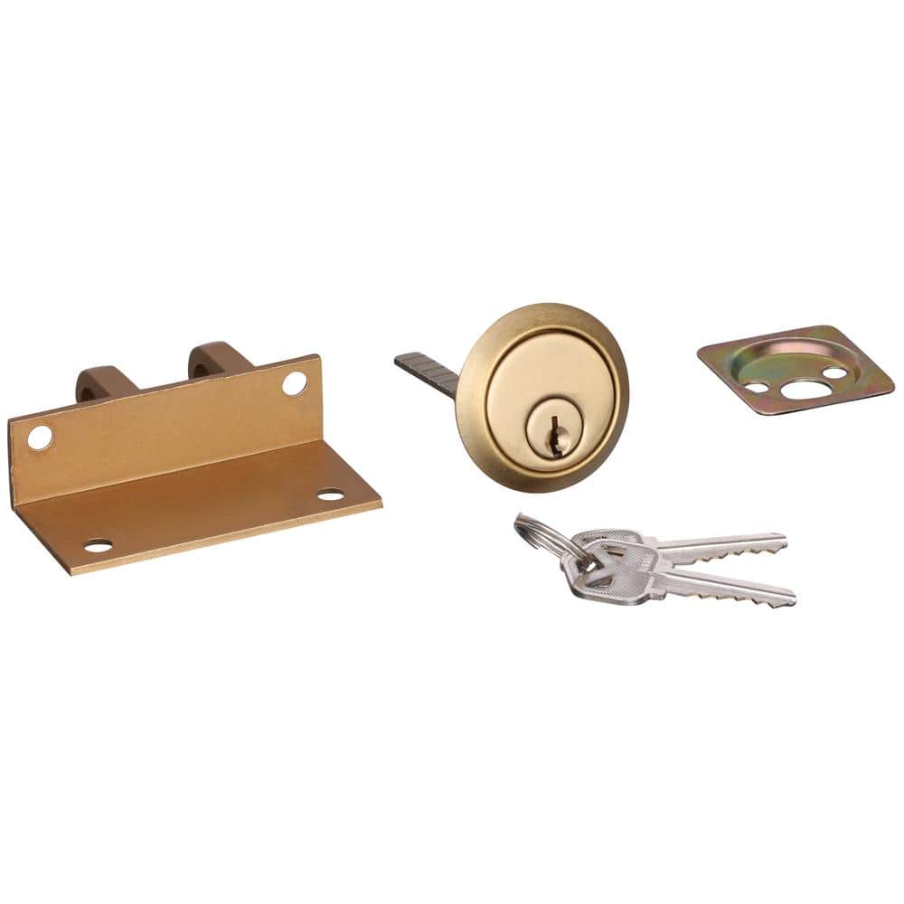 Prime-Line Brushed Brass Double Cylinder Deadbolt Lock