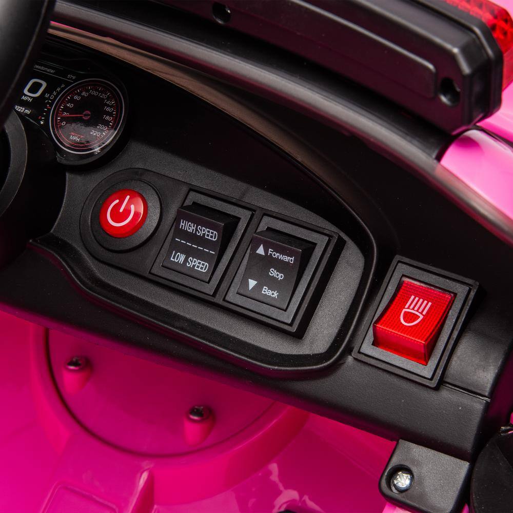 Pink 12V Dodge Kids Ride-On Police Car with Remote Control