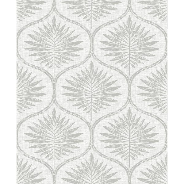 A-Street Prints Laurel Light Grey Ogee Paper Strippable Roll (Covers 56.4 sq. ft.)