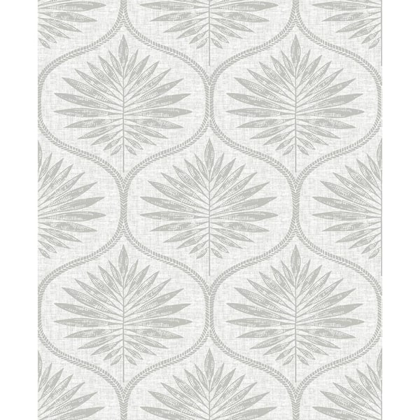 A-Street Prints Laurel Light Grey Ogee Light Grey Wallpaper Sample