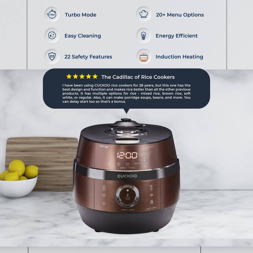 Copper and Black Induction Heating Pressure Rice Cooker with Nonstick Inner Pot