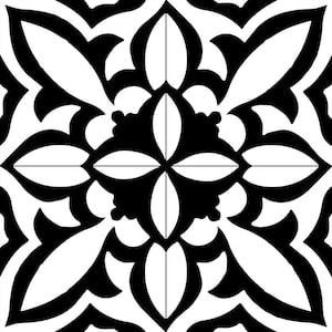 Luv Ti'Amo Black/White 8 in. x 8 in. Smooth Matte Porcelain Floor and Wall Tile Sample