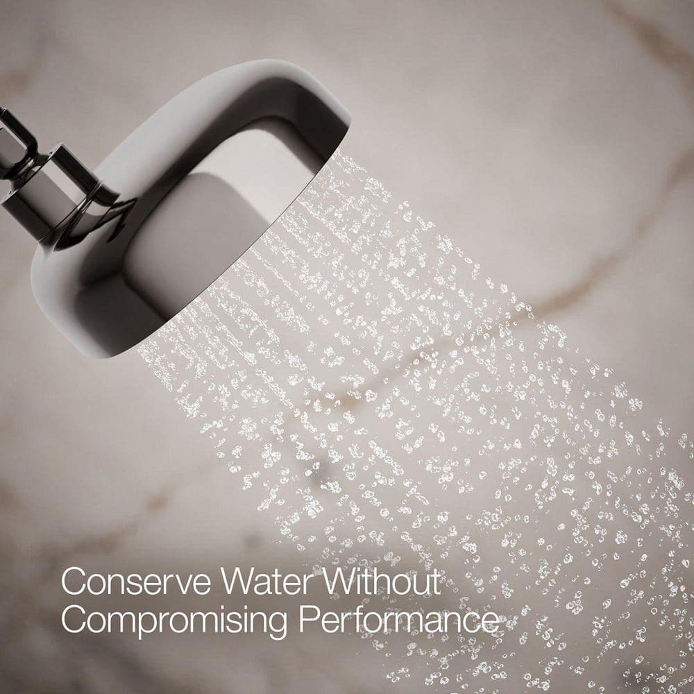 Vibrant Titanium Oval Multifunction Wall Mounted Showerhead