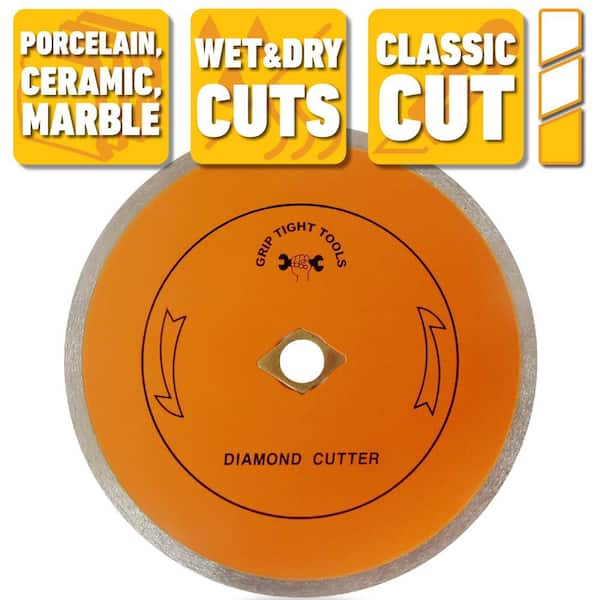 7 in. Classic Continuous Rim Tile Cutting Diamond Blade for Cutting Porcelain, Ceramic and Marble (10-Pack)