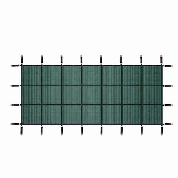 Inground Pool Safety Cover, Fits 16x32ft Rectangular Swimming Pools, Green Mesh