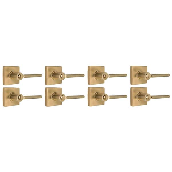Tonebridge Brushed Gold Bed/Bath Door Lever with Square Rose 8-Pack