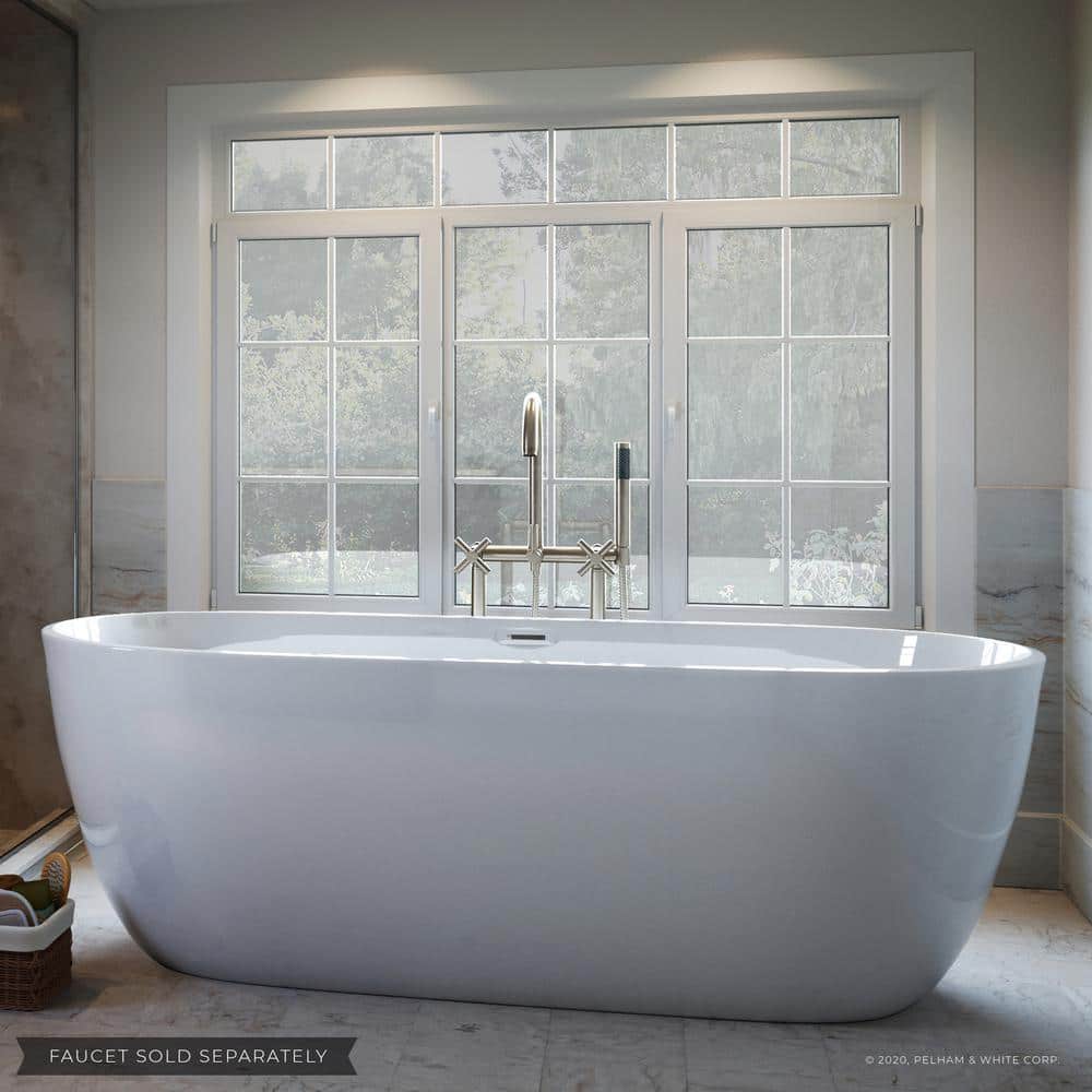 PELHAM & WHITE WIDE Series Woodside 71 in. Acrylic Oval Freestanding
