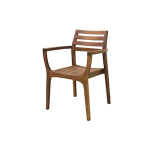 Danish Stackable Eucalyptus Outdoor Dining Chair (4-Pack)