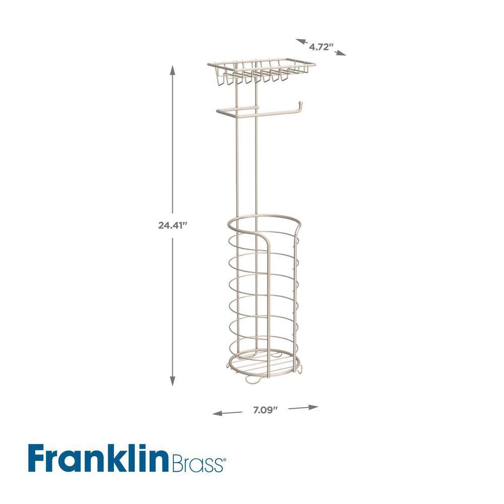 Polished Chrome Freestanding Toilet Paper Holder with Shelf