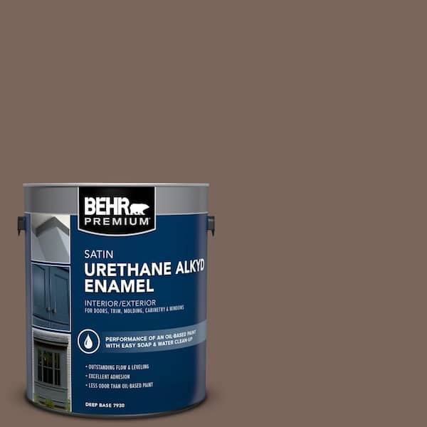 1 gal. #AE-5 Chocolate Brown Urethane Alkyd Satin Enamel Interior/Exterior Paint