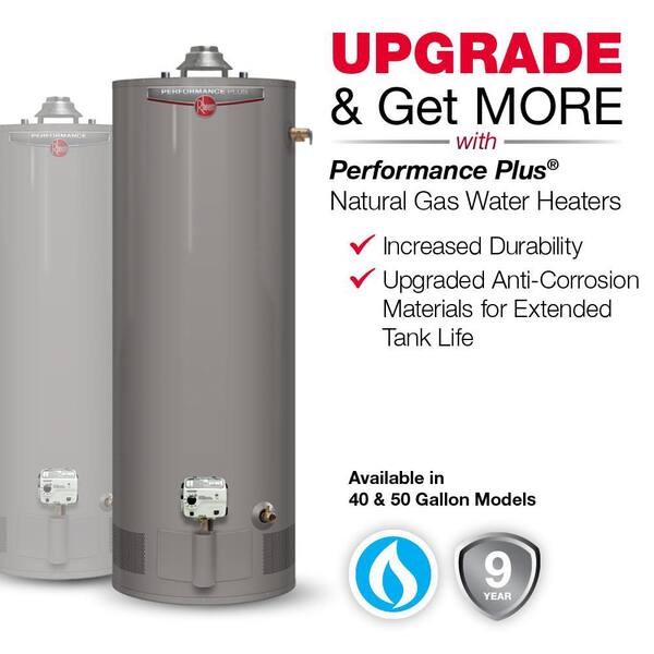 Performance 50 Gal. Tall 6 Year 42,000 BTU Natural Gas Power Vent Tank Water Heater Performance 50 Gal. Tall 6 Year 42,000 BTU Natural Gas Power Vent Tank Water Heater