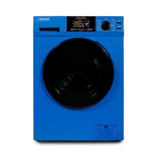 24 in. 1.9 cu.ft. Digital Compact 110-Volt Vented/Ventless 18 lbs. Washer Dryer Combo 1400 RPM in Blue