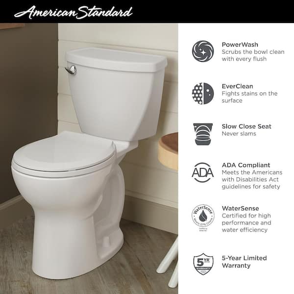 Convenient Height Extra Tall Toilets Pearl White Dual Flush Elongated Tall  Height 2-piece Soft Close Toilet 12-in Rough-In 1.28-GPF in the Toilets  department at