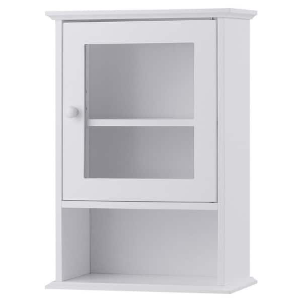 14 in. W x 7 in. D x 20 in. H Bathroom Storage Wall Cabinet in White