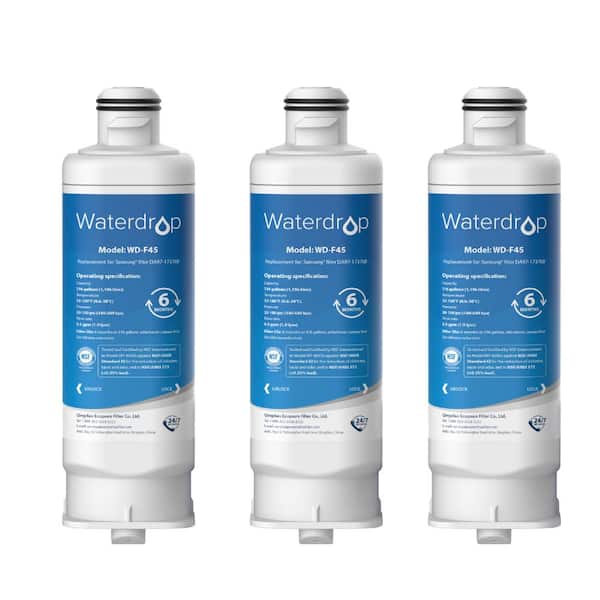 Waterdrop WD-DA97-17376B Replacement for Samsung HAF-QIN/EXP, DA97-08006C, WD-F45, Refrigerator Water Filter (3-Pack)
