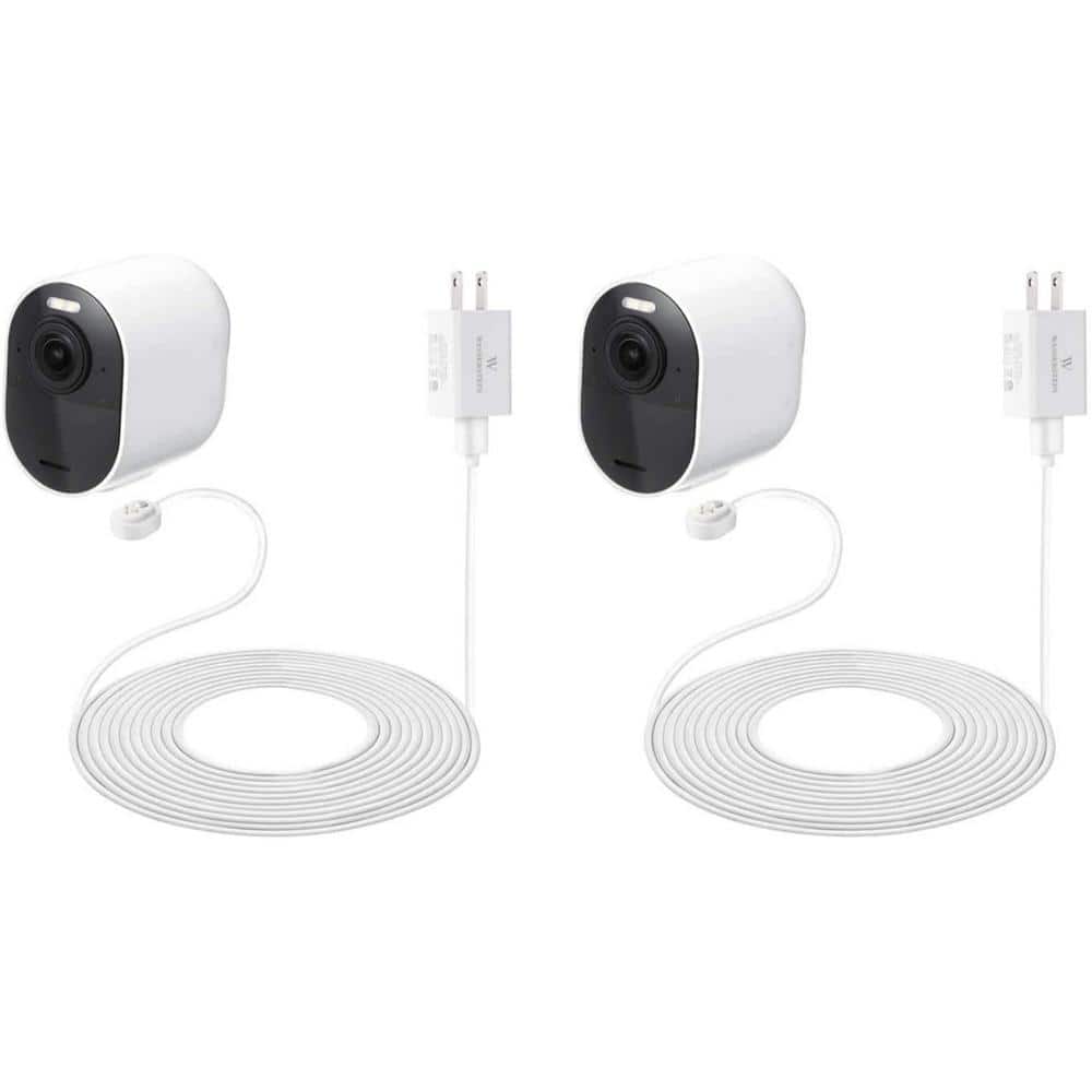 Arlo Ultra/Ultra 2 and Pro 3/Pro 4 Outdoor 25 ft. Magnetic Charging Cable with Quick Charge Power Adapter, White(2-Pack) price history on PriceWatchPro