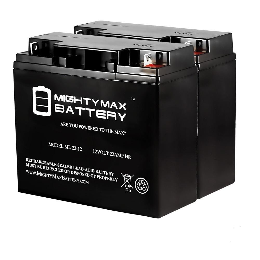 MIGHTY MAX BATTERY 12V 22AH SLA Battery Replaces Pride Mobility BATLIQ1000  - 2 Pack MAX3934975 - The Home Depot