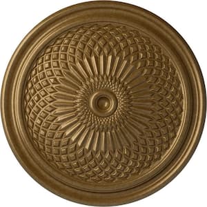 22 in. x 1-3/4 in. Trinity Urethane Ceiling Medallion (Fits Canopies upto 3 in.), Pale Gold
