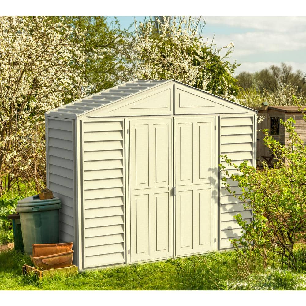 Beige 10.5 ft. x 2.8 ft. Vinyl Storage Shed Kit