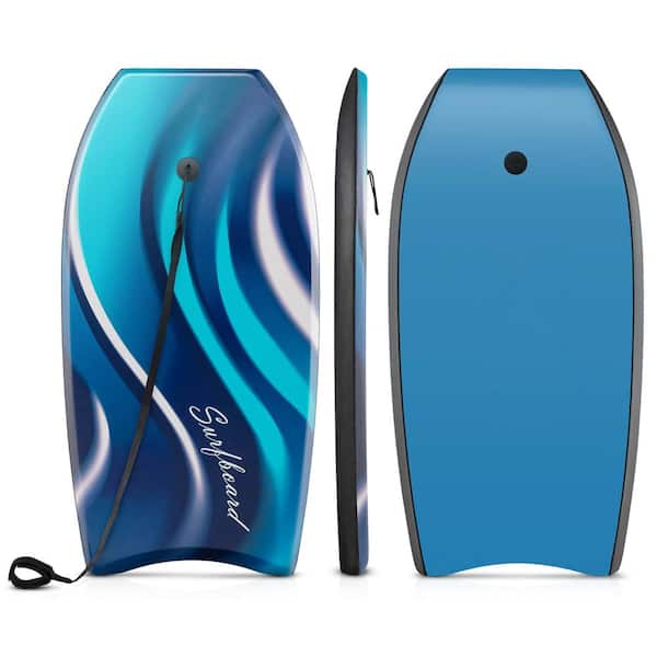 Costway 37 in. Blue EPS Core XPE Deck HDPE Bottom Crescent Tail Lightweight Surfboards