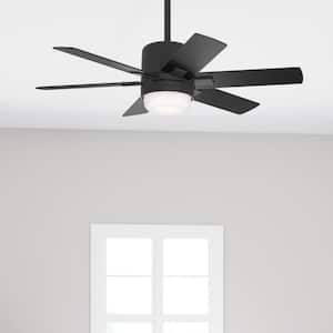 Radeon 44 in. Indoor Matte Black Smart Ceiling Fan with Light Kit and Wall Switch