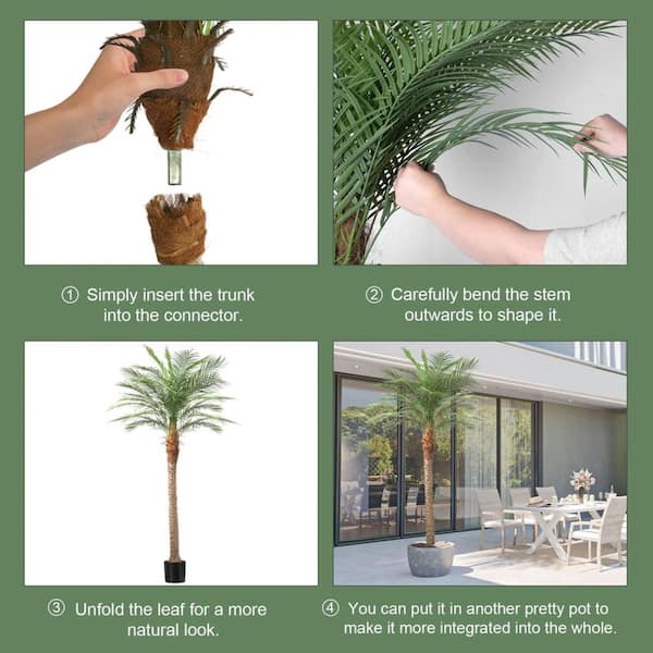 Vitalismo 9 ft. Green Plant 108 in. Artificial Phoenix Palm Tree