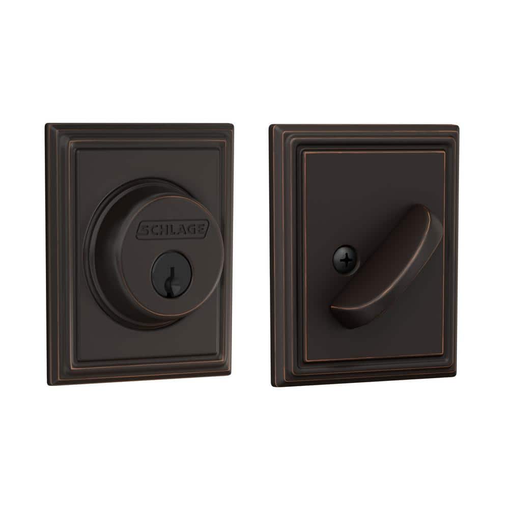Schlage B60 Series Addison Aged Bronze Single Cylinder Deadbolt