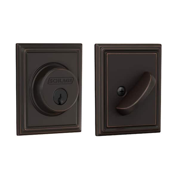 Schlage B60 Series Addison Aged Bronze Single Cylinder Deadbolt Certified Highest for Security and Durability